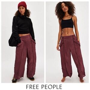 NWTS-$100 FREE PEOPLE Pretty Please Pants L “Comfy/Chic” Pull-On “Easy” Pants